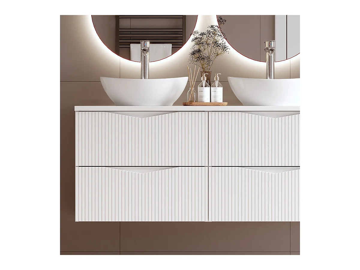 Meuble double vasque 120cm Tao Blanc