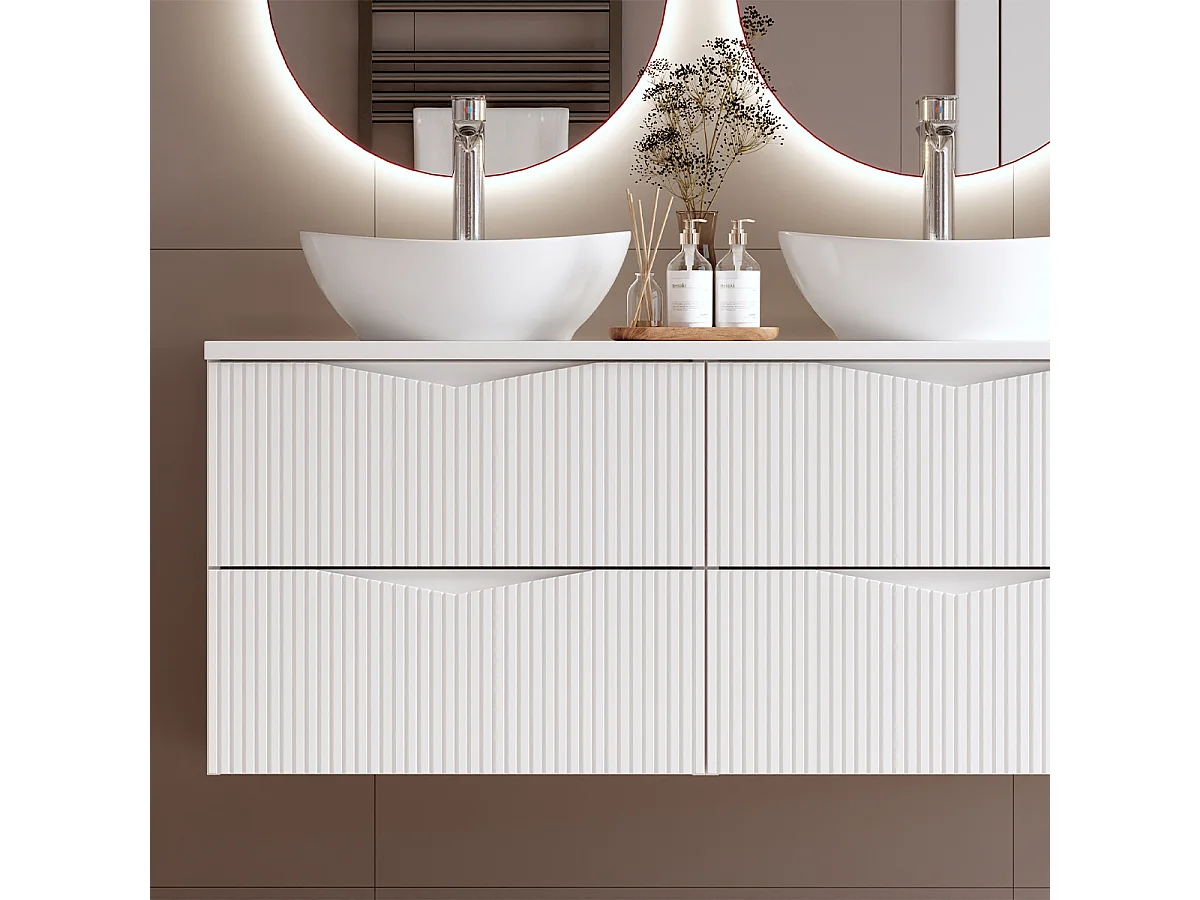 Meuble double vasque 120cm Tao Blanc