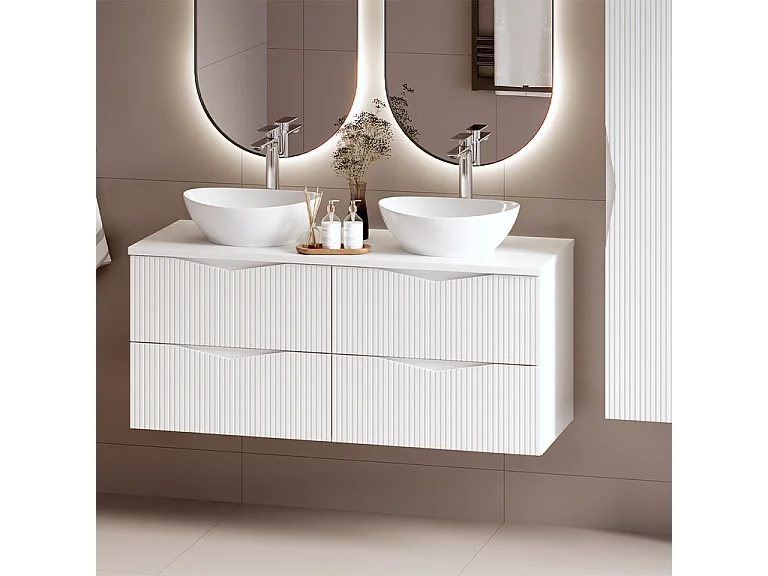 Meuble double vasque 120cm Tao Blanc