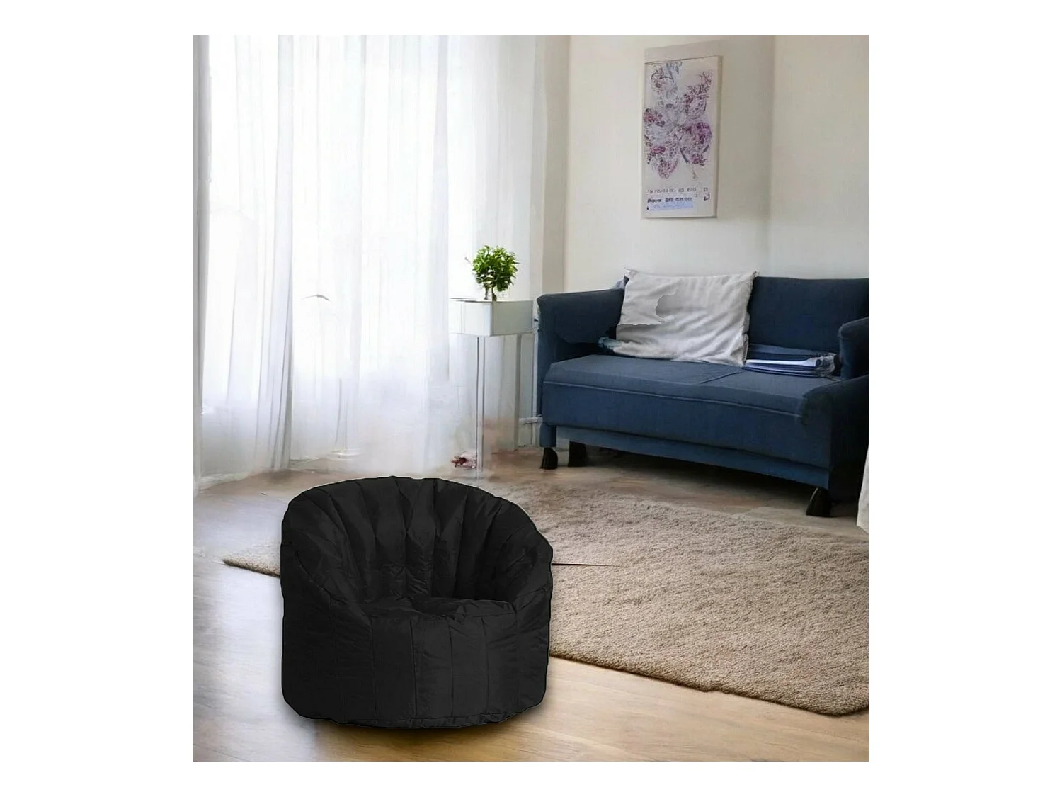 Fauteuil Allos, Supporte jusqu'à 90 kg Made in Italy, Noir