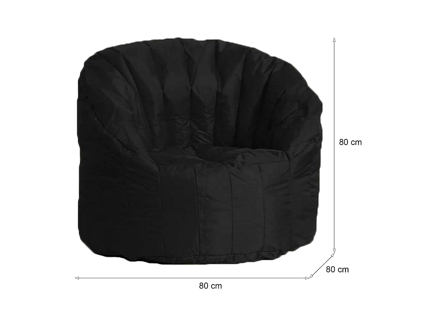 Fauteuil Allos, Supporte jusqu'à 90 kg Made in Italy, Noir