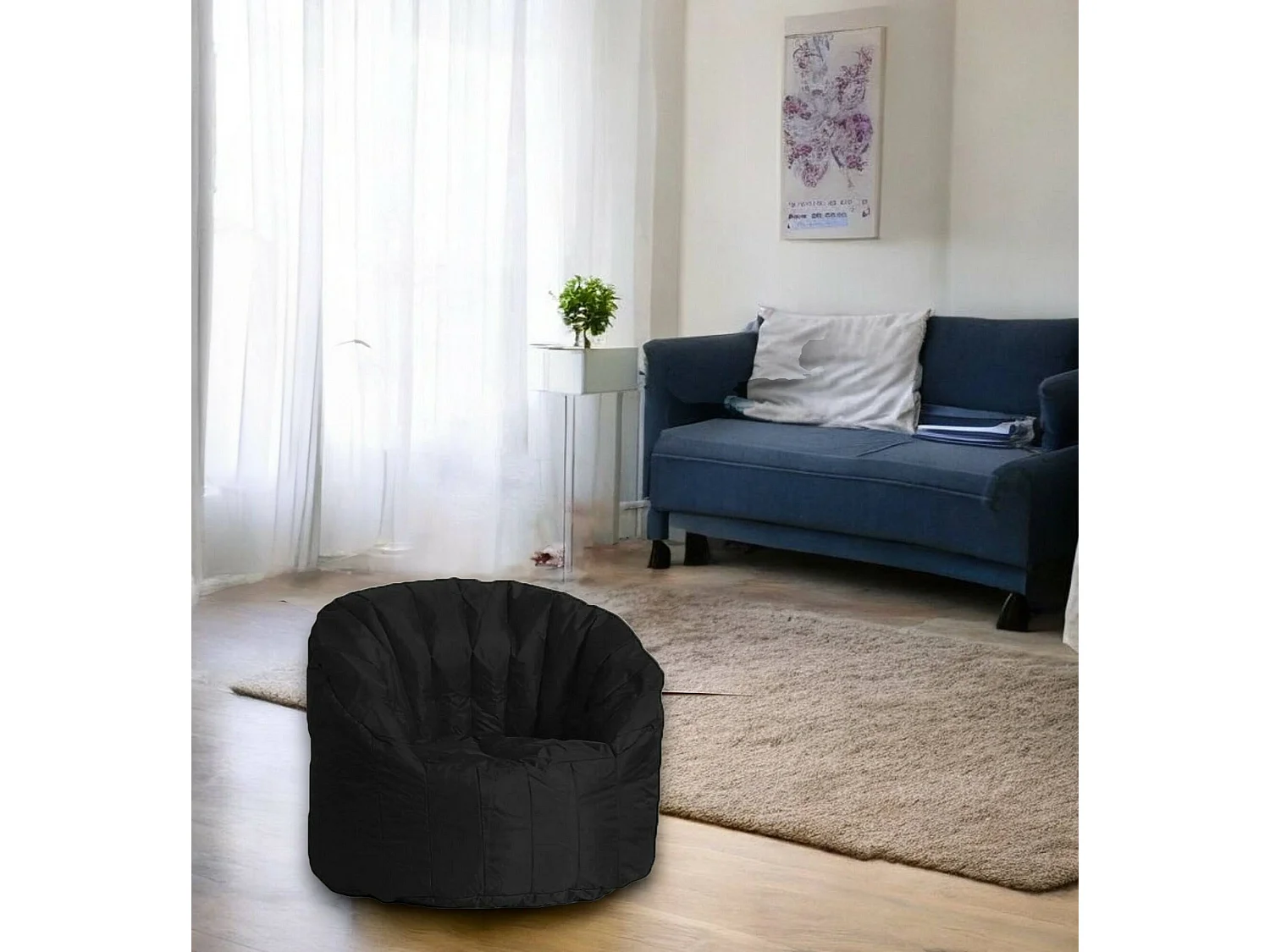 Fauteuil Allos, Supporte jusqu'à 90 kg Made in Italy, Noir