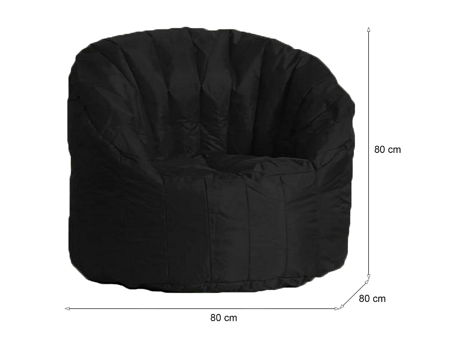 Fauteuil Allos, Supporte jusqu'à 90 kg Made in Italy, Noir