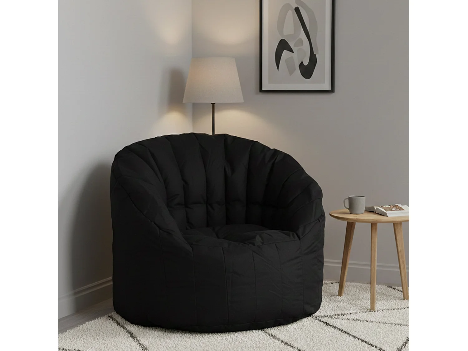 Fauteuil Allos, Supporte jusqu'à 90 kg Made in Italy, Noir