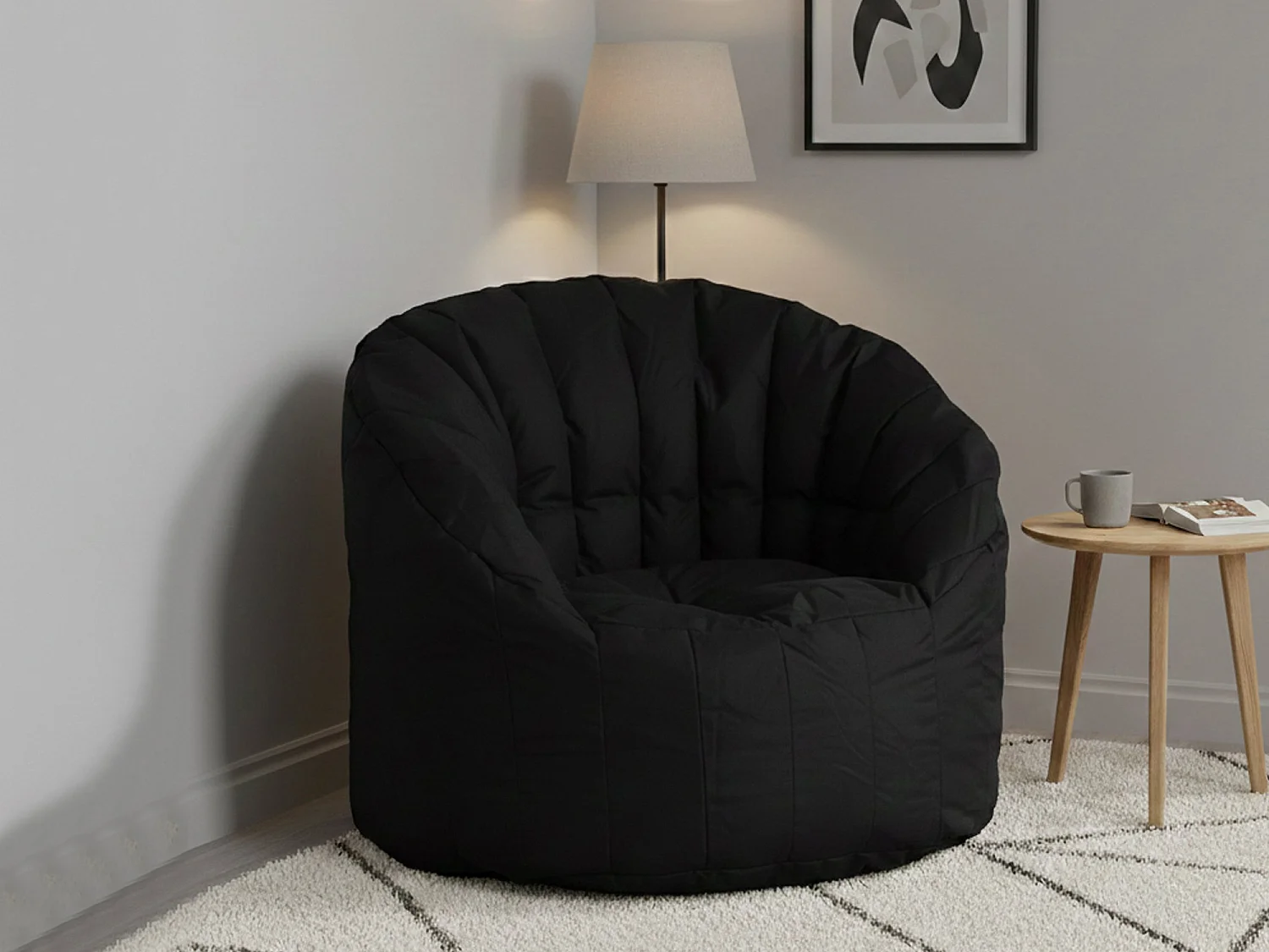 Fauteuil Allos, Supporte jusqu'à 90 kg Made in Italy, Noir