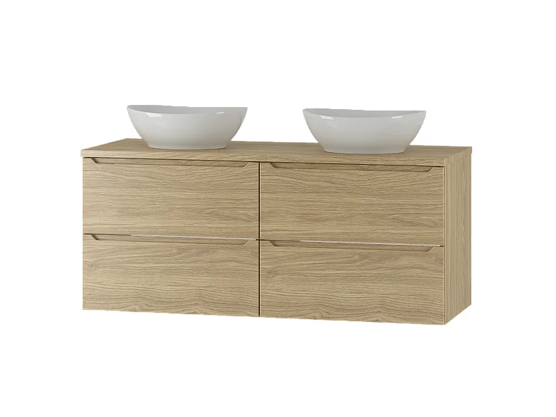 Mobile bagno doppio lavabo Viggo marrone 120cm