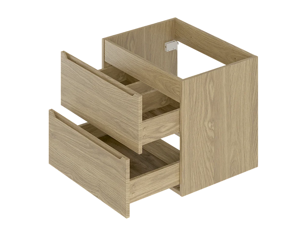 Ensemble pour salle de bain 120 cm Armoire Plan de travail Lavabo Chêne huilé Etna