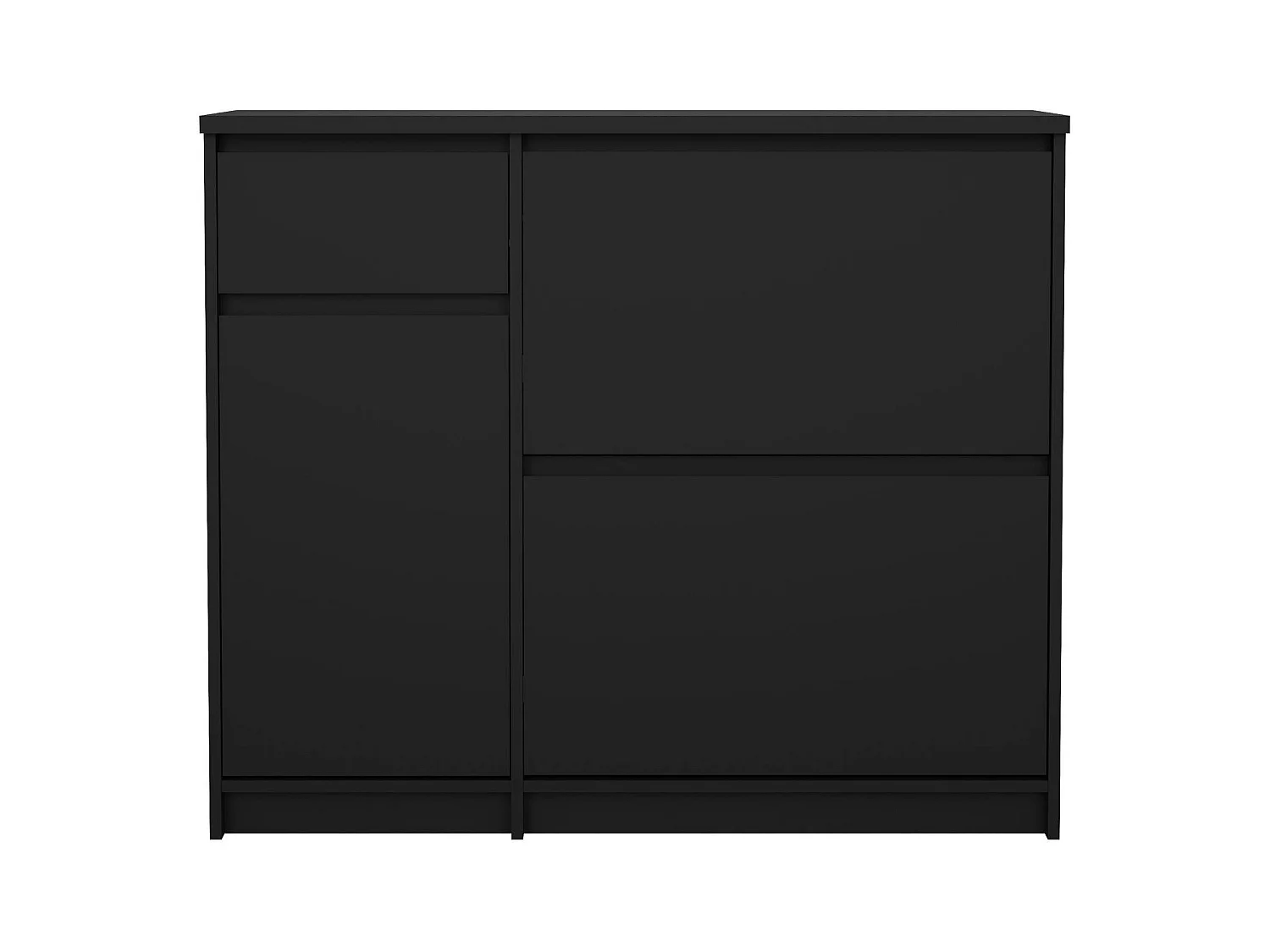 Meuble à chaussures Todd, un tiroir, 31,5x108,9x92,9h cm, noir, armoire à chaussures