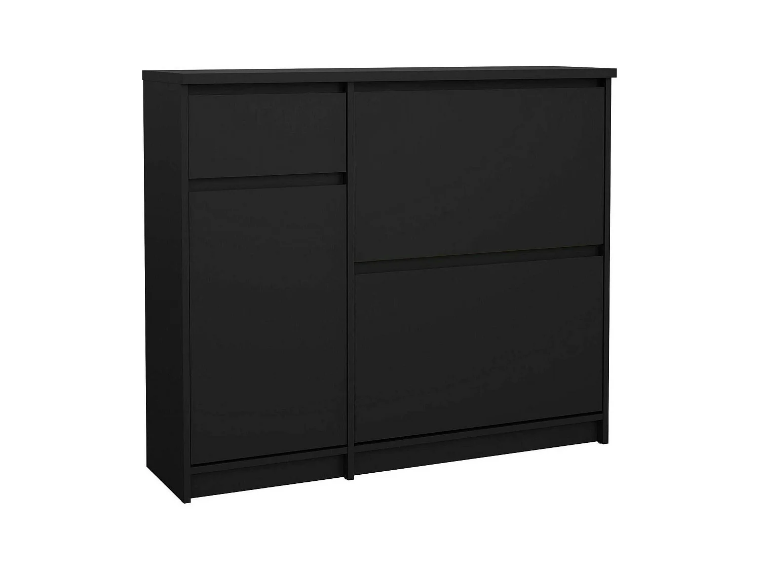 Meuble à chaussures Todd, un tiroir, 31,5x108,9x92,9h cm, noir, armoire à chaussures
