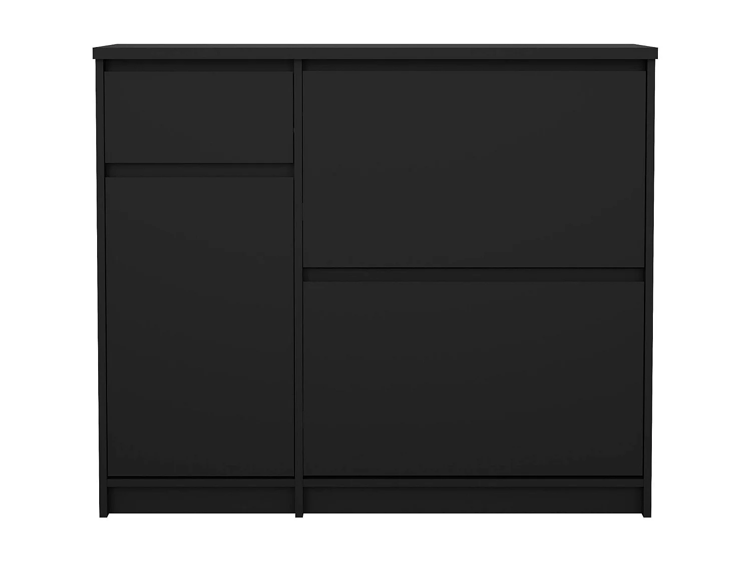 Scarpiera Todd, un Cassetto, 31.5x108.9x92.9h cm Nero, Mobile Portascarpe