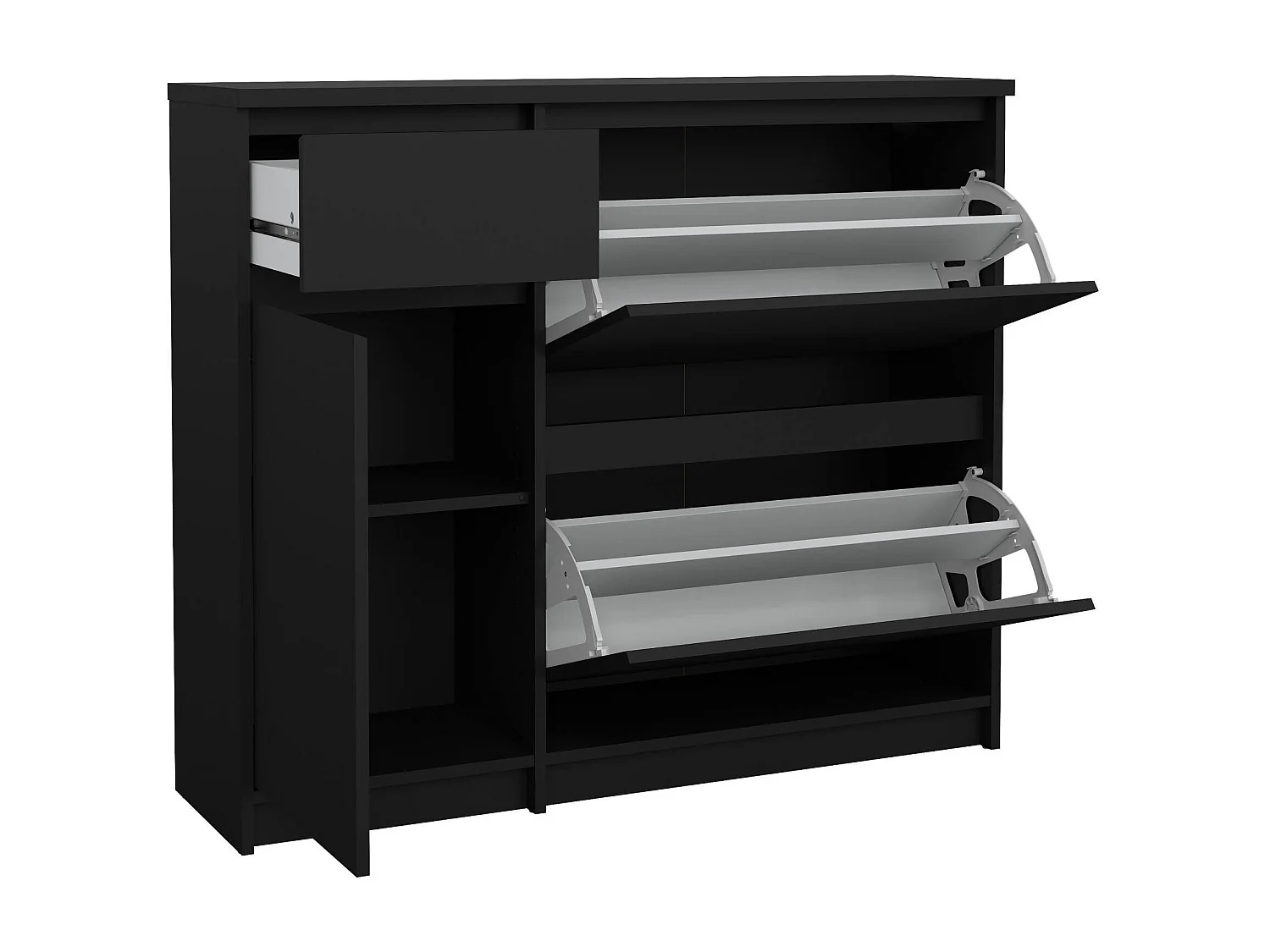 Meuble à chauure Todd, un tiroir, 31,5x108,9x92,9h cm, noir, armoire à chauure