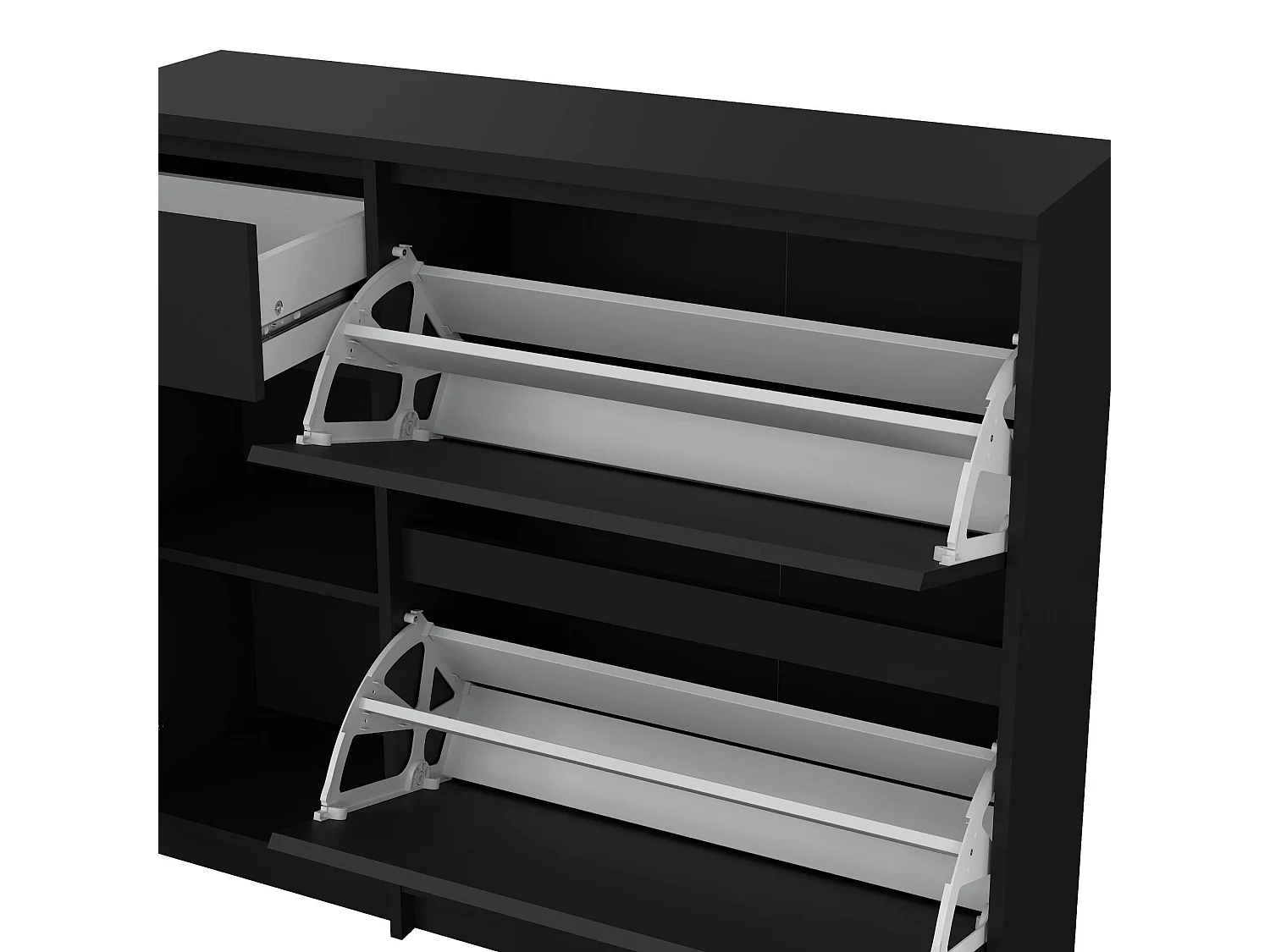 Schuhschrank Todd, eine Schublade, 31,5x108,9x92,9h cm Schwarz, Schuhmöbel