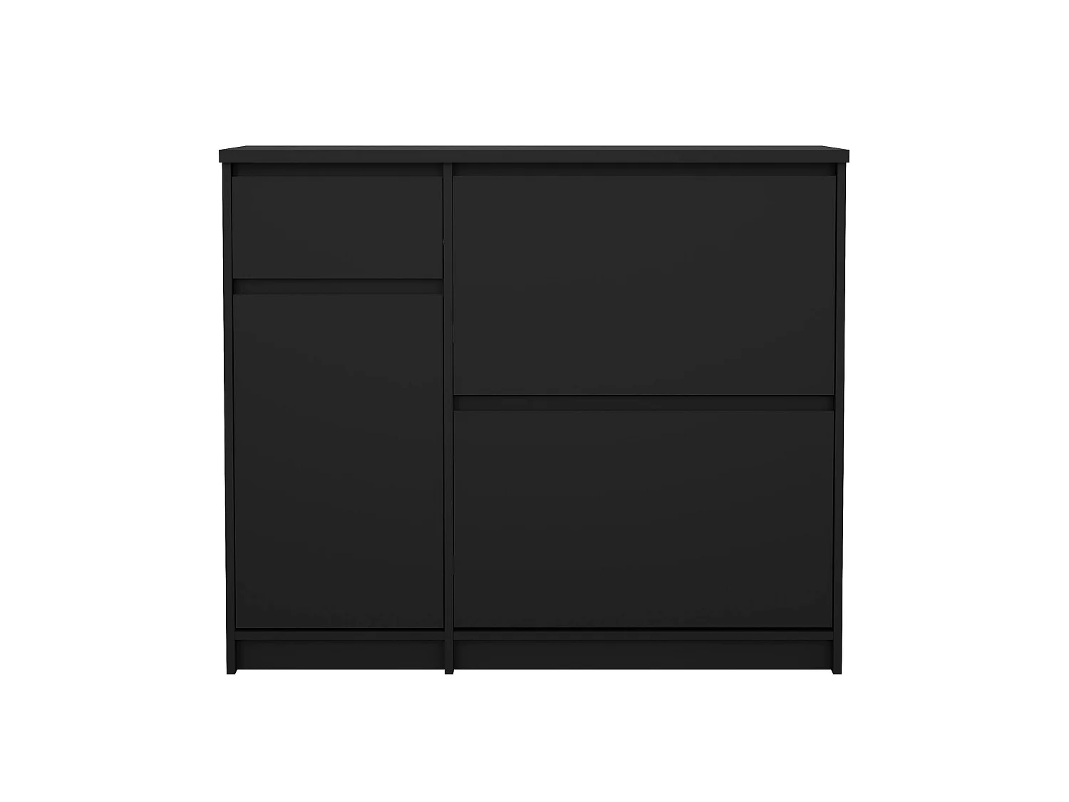 Meuble à chaussures Todd, un tiroir, 31,5x108,9x92,9h cm, noir, armoire à chaussures