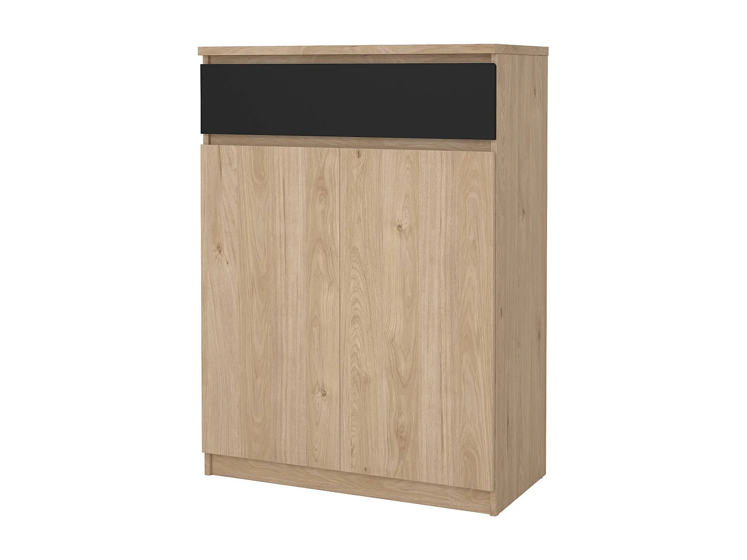 Dtravers schoenenrek, Schoenenkast, Multifunctionele entreekast, Schoenenkast, 80x40 h111 cm, Eiken en Zwart