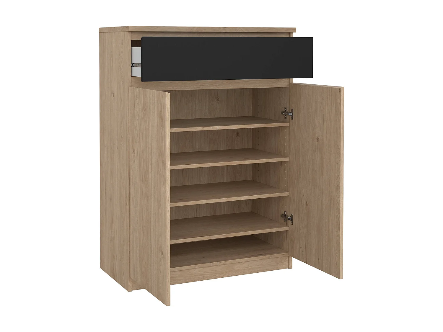 Meuble à Chaussures Angilops, un Tiroir, 40x80,4x111,3h cm Chêne Marron