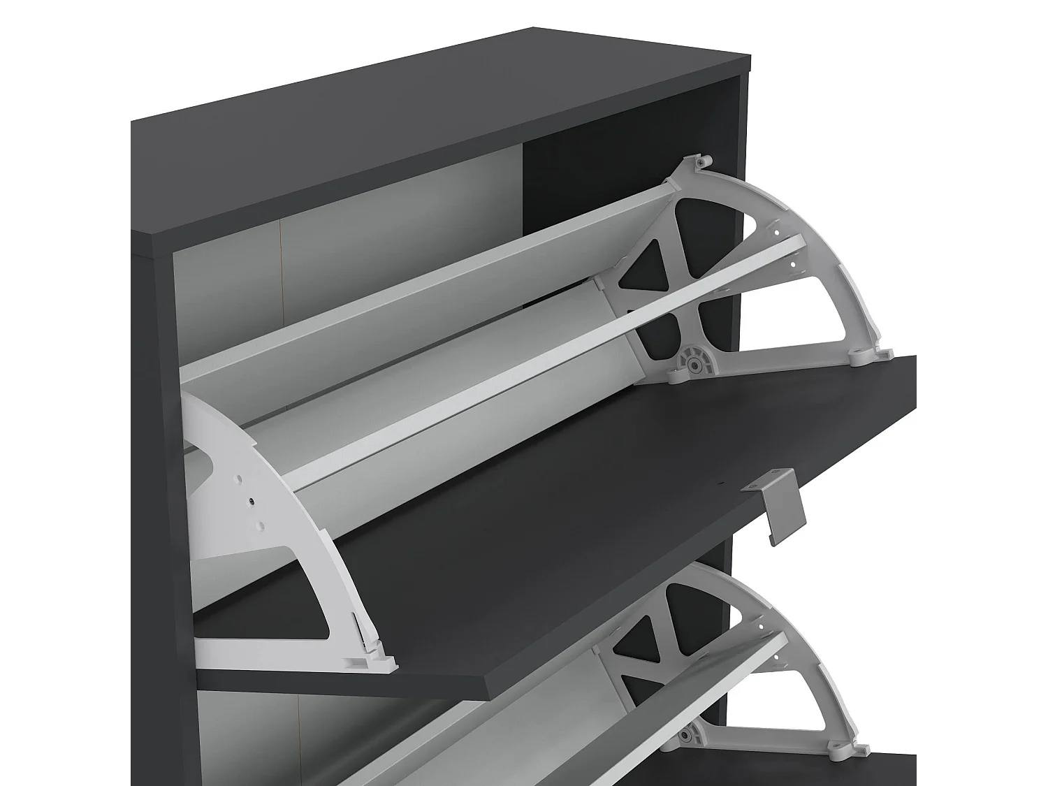 Meuble à Chaussures Larry, 12 Paires, 24,05x70,3x85,2h cm Gris, Rangement à Chaussures