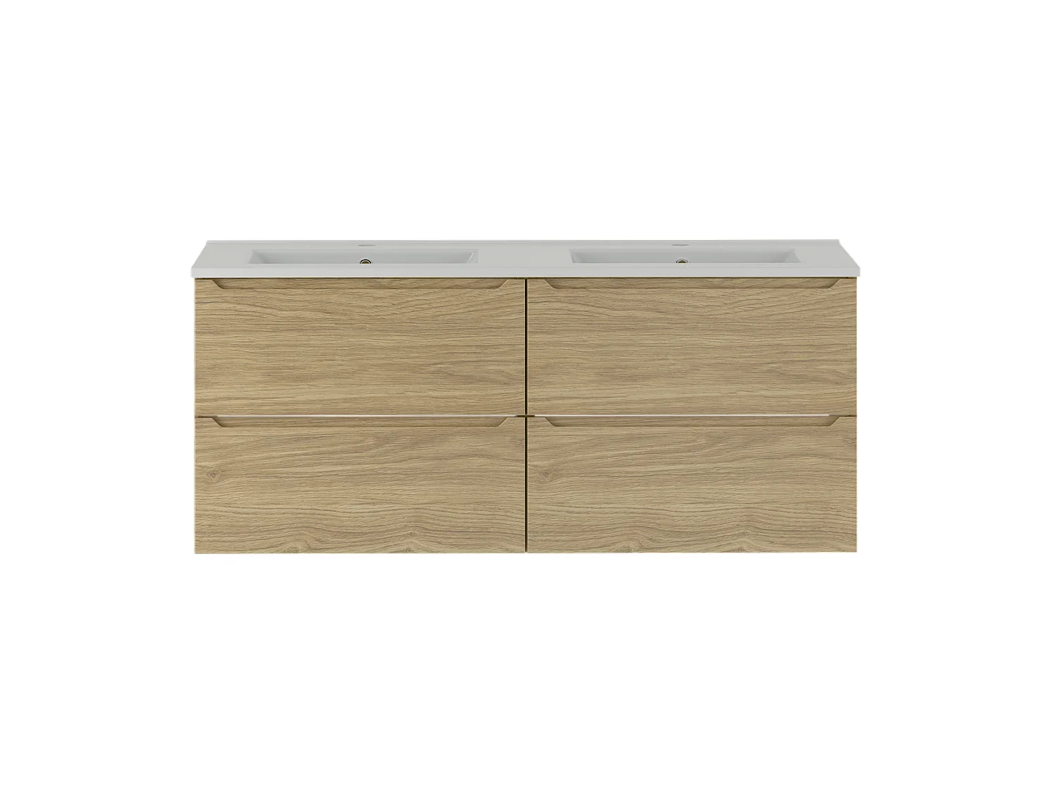 Ensemble pour salle de bain 120 cm Meuble avec lavabo Chêne huilé Etna