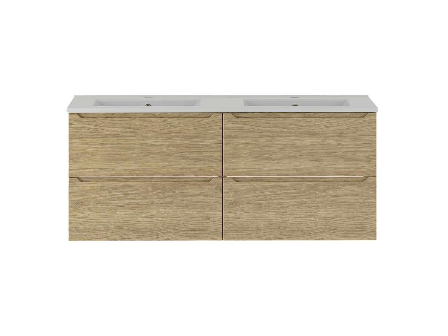 Ensemble pour salle de bain 120 cm Meuble avec lavabo Chêne huilé Etna