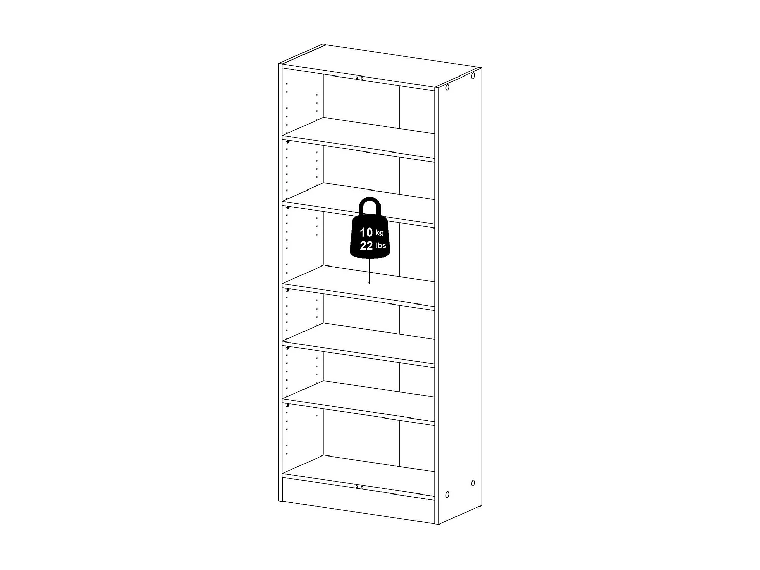 Meuble à chaussures Erinni, 5 étagères, 35x69x170h cm Chêne marron, Armoire à chaussures