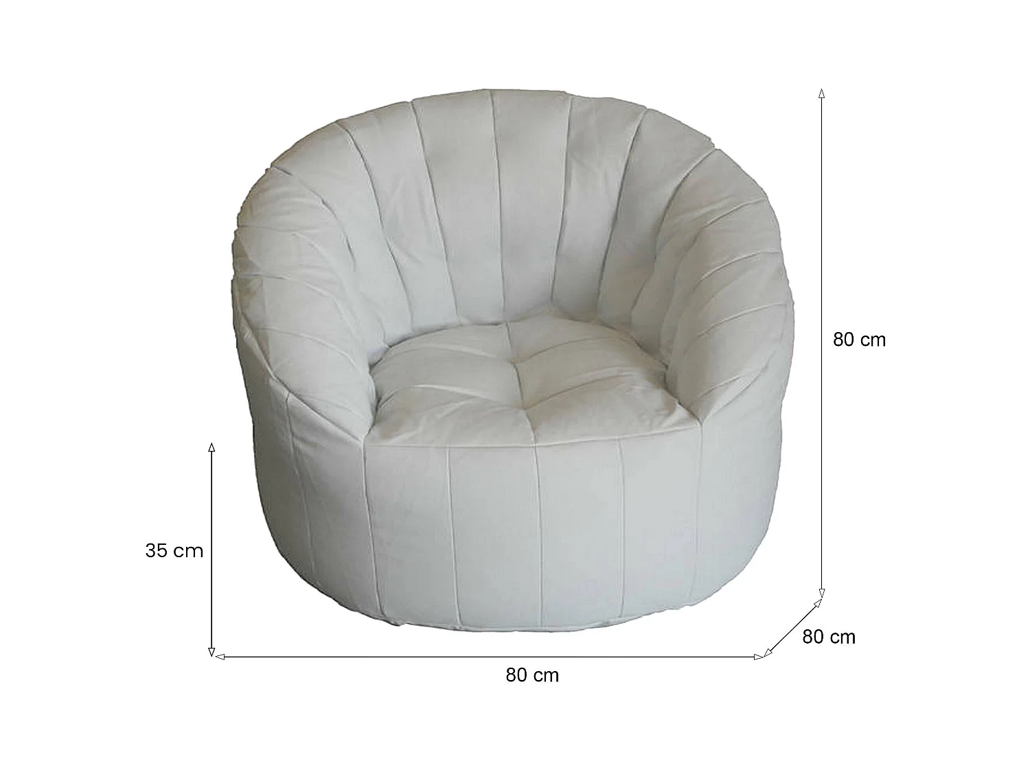 Fauteuil Amenso, Supporte jusqu'à 90 kg, Made in Italy, Blanc