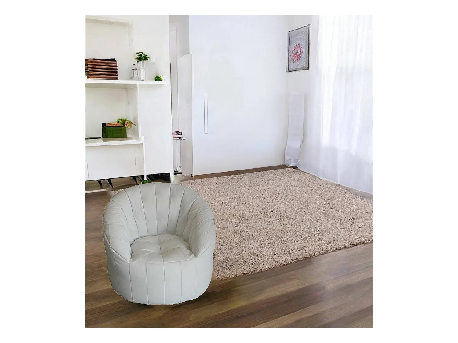 Fauteuil Amenso, Supporte jusqu'à 90 kg, Made in Italy, Blanc