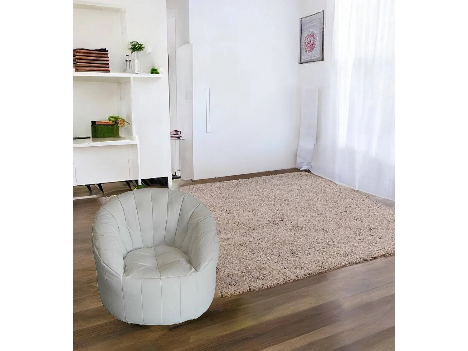 Fauteuil Amenso, Supporte jusqu'à 90 kg, Made in Italy, Blanc