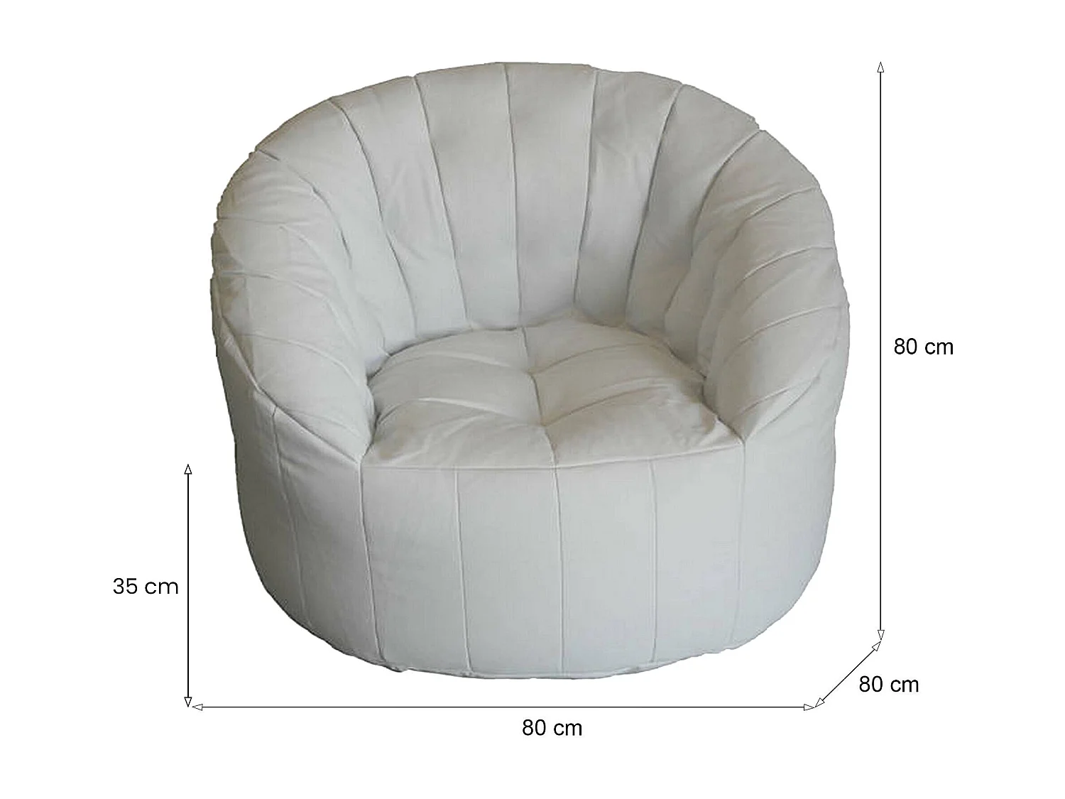 Fauteuil Amenso, Supporte jusqu'à 90 kg, Made in Italy, Blanc