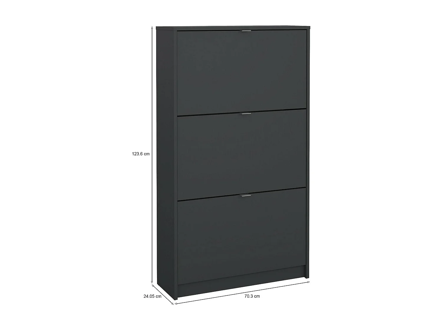 Meuble à chaussures Irina, 18 paires, 24.05x70.3x123.6h cm Gris, armoire à chaussures