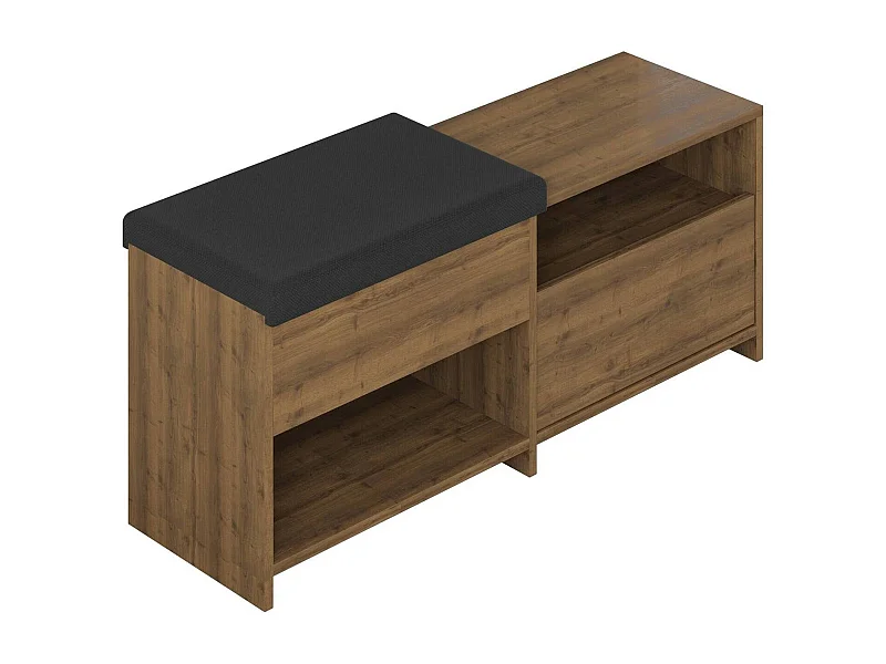 Meuble à chaussures Nuri, une étagère, 40,5x120,3x51h cm Chêne Marron, Armoire à chaussures