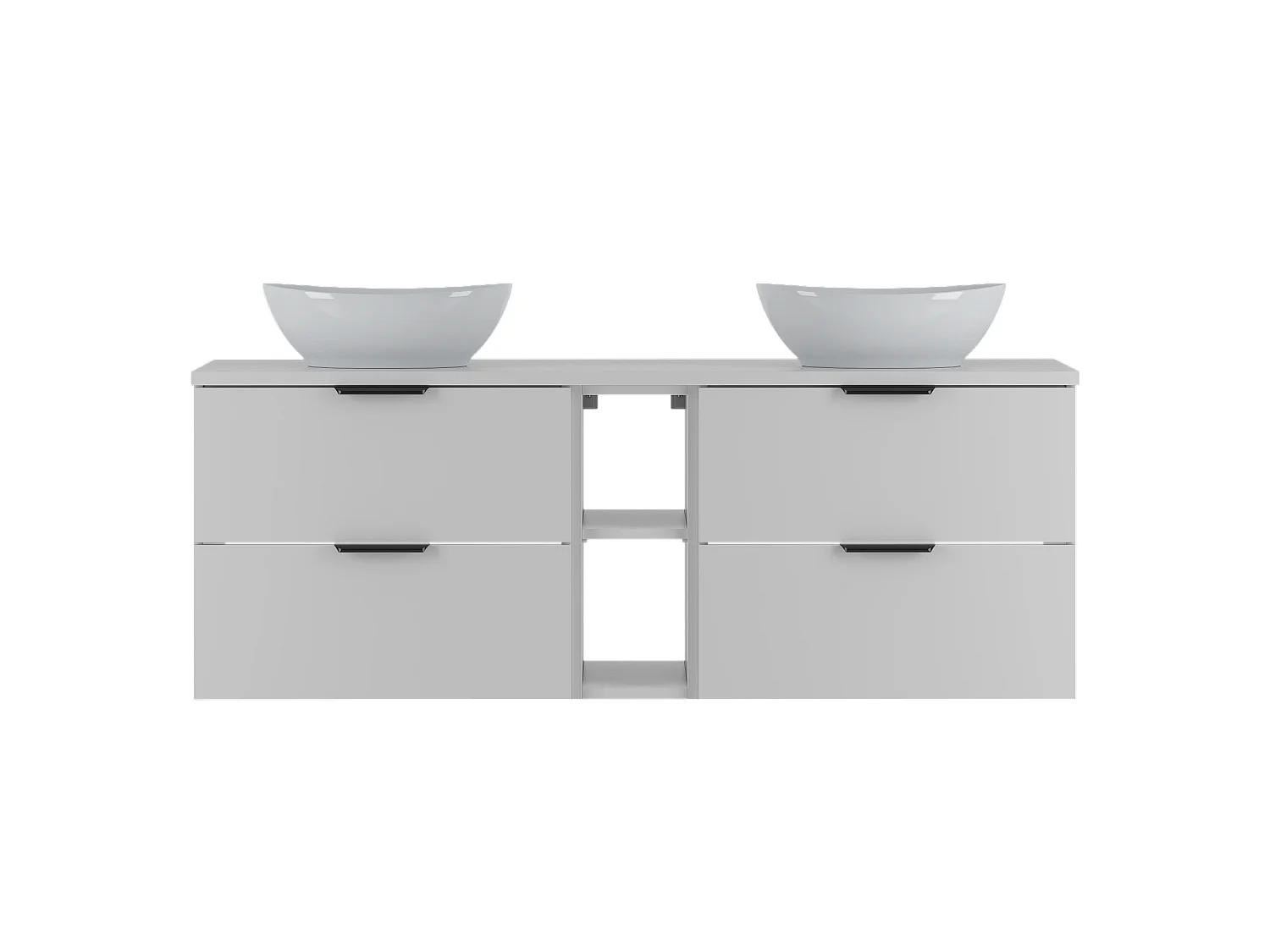 Ensemble blanc pour salle de bain 140 cm Armoire Étagère Plan de travail Lavabo Pile