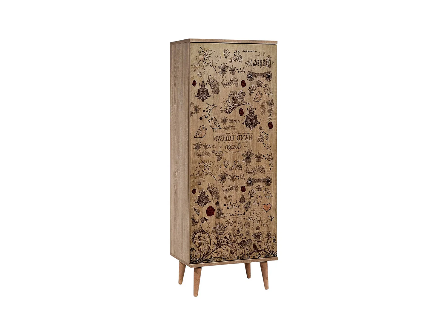 Dnedelcear schoenenrek, Schoenenkast, Multifunctionele entreekast, Schoenenkast, 50x38 h135 cm, Eiken en Walnoot