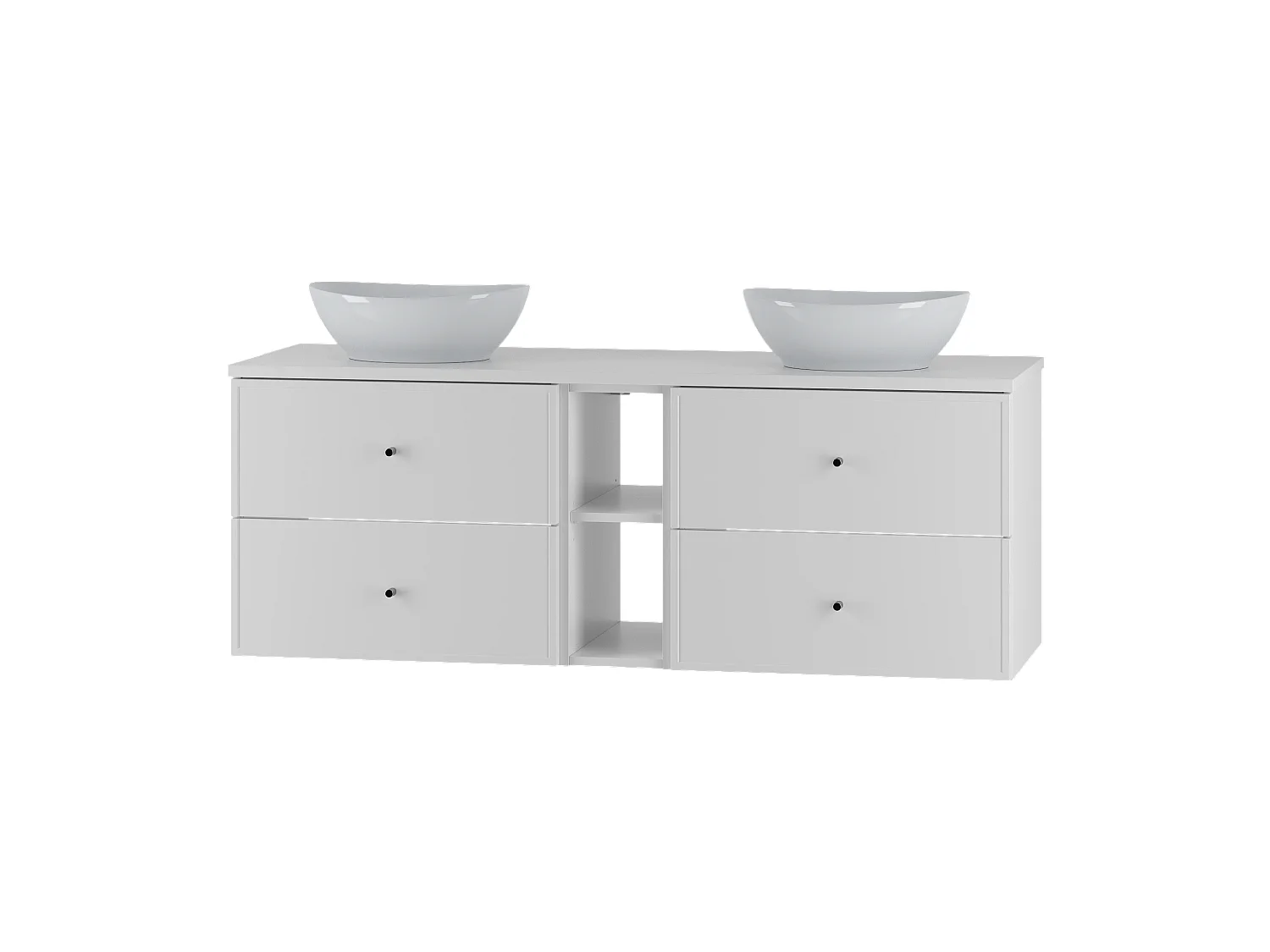 Ensemble de salle de bain blanc 140 cm Armoire Étagère Plan de travail Lavabo Marco