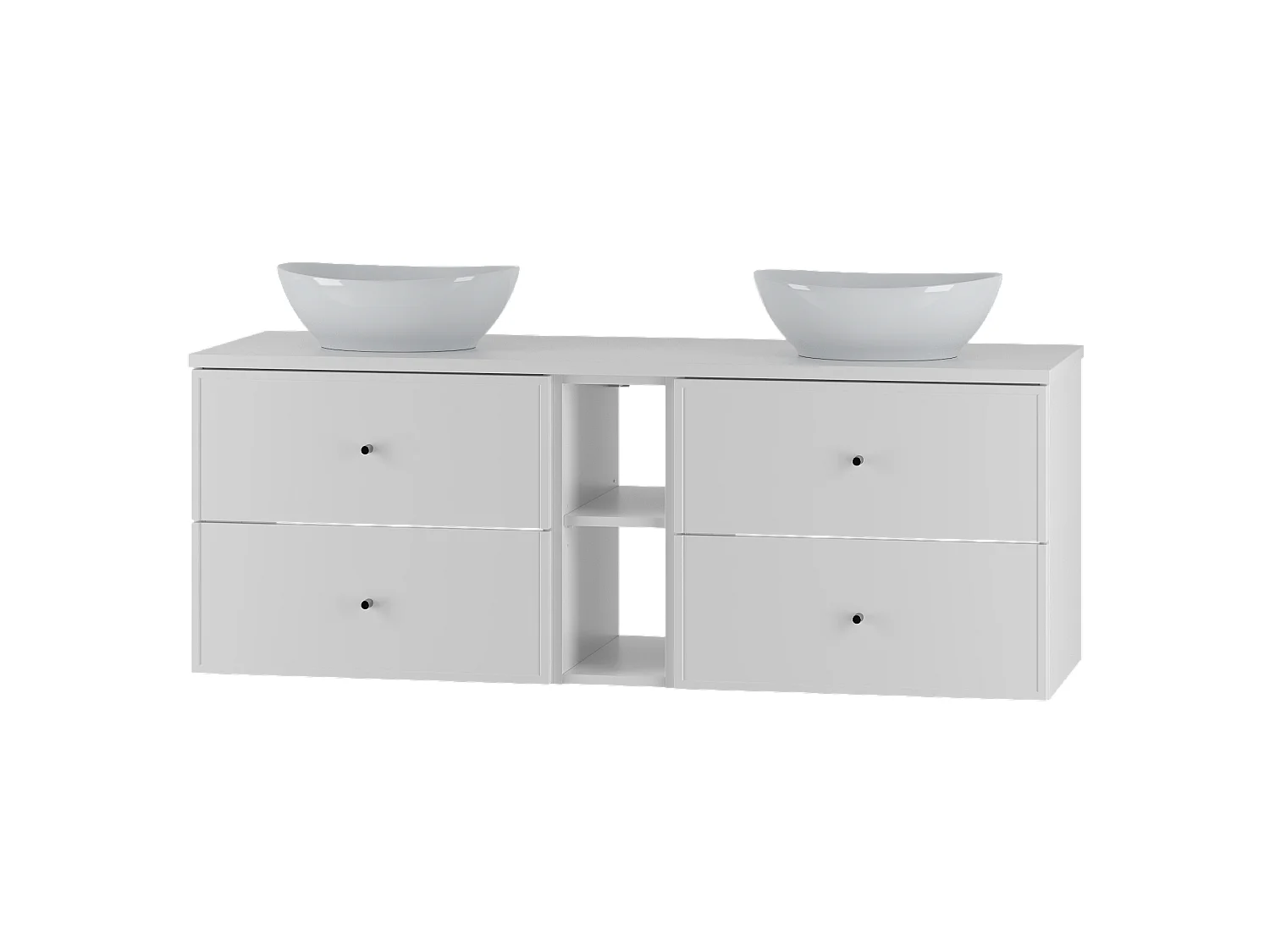 Ensemble de salle de bain blanc 140 cm Armoire Étagère Plan de travail Lavabo Marco