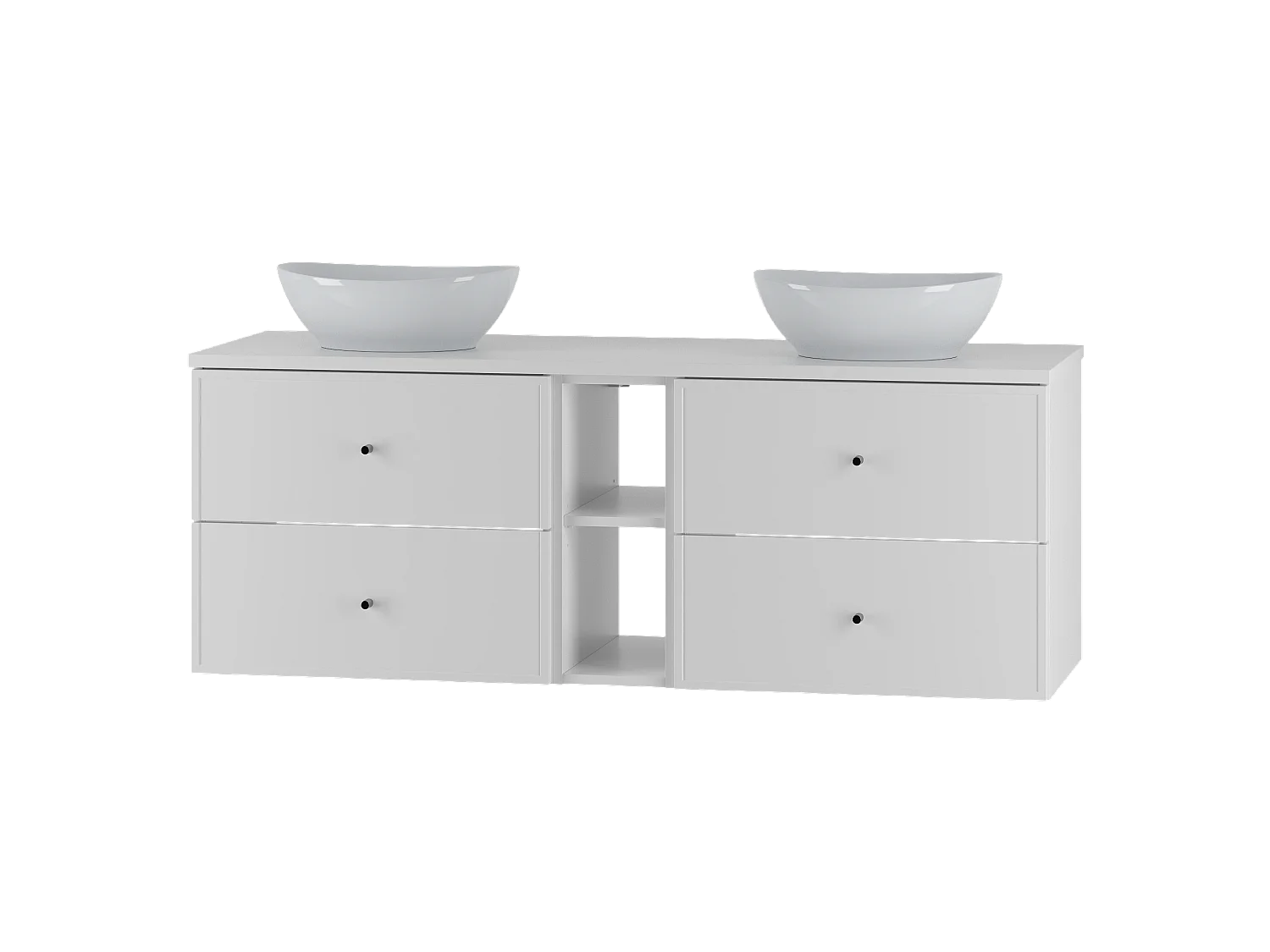 Ensemble de salle de bain blanc 140 cm Armoire Étagère Plan de travail Lavabo Marco