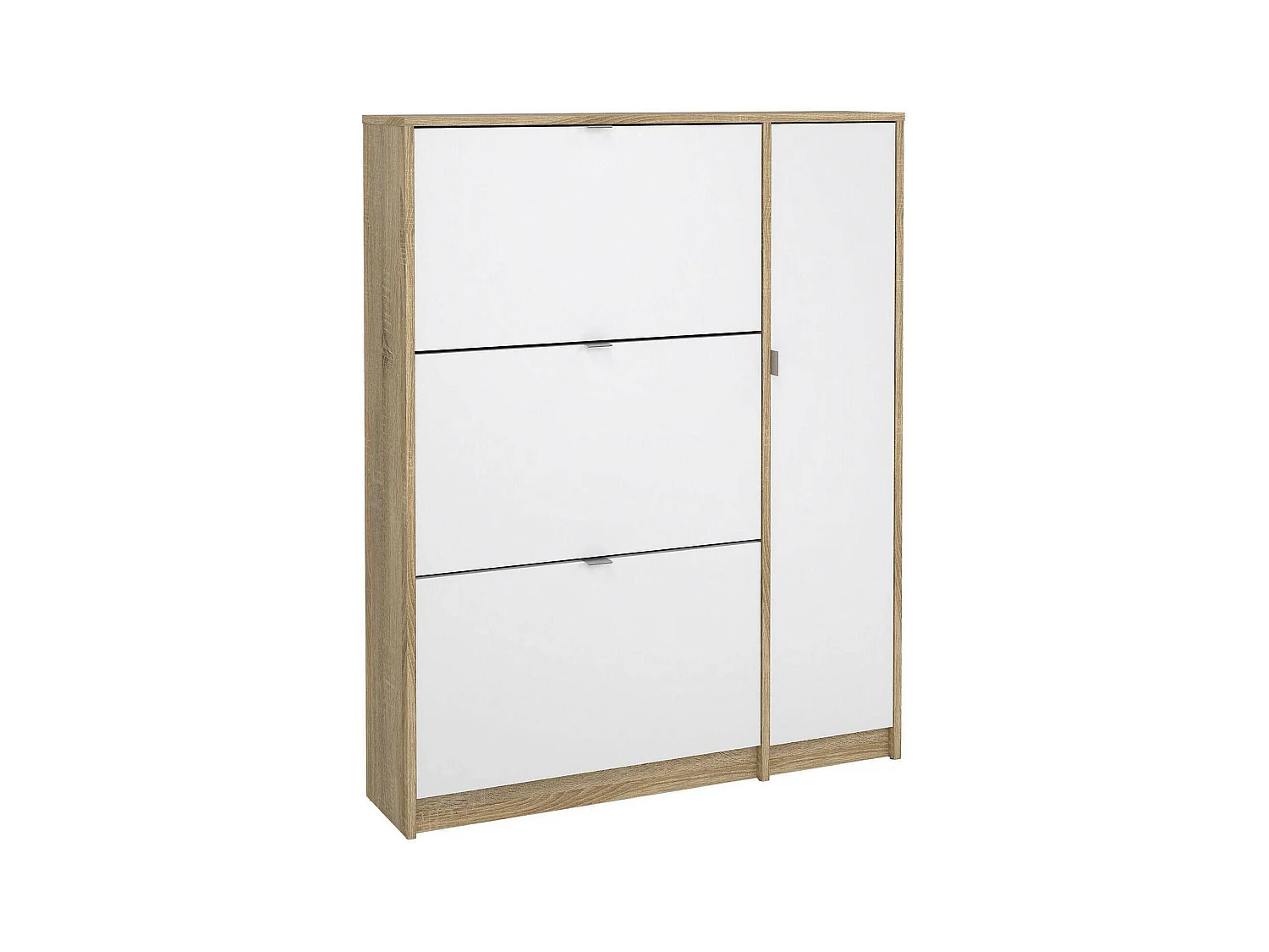 Meuble à Chaussures Abastract, 4 Étagères, 24,05x98,8x123,6h cm Chêne Brun, Rangement Chaussures