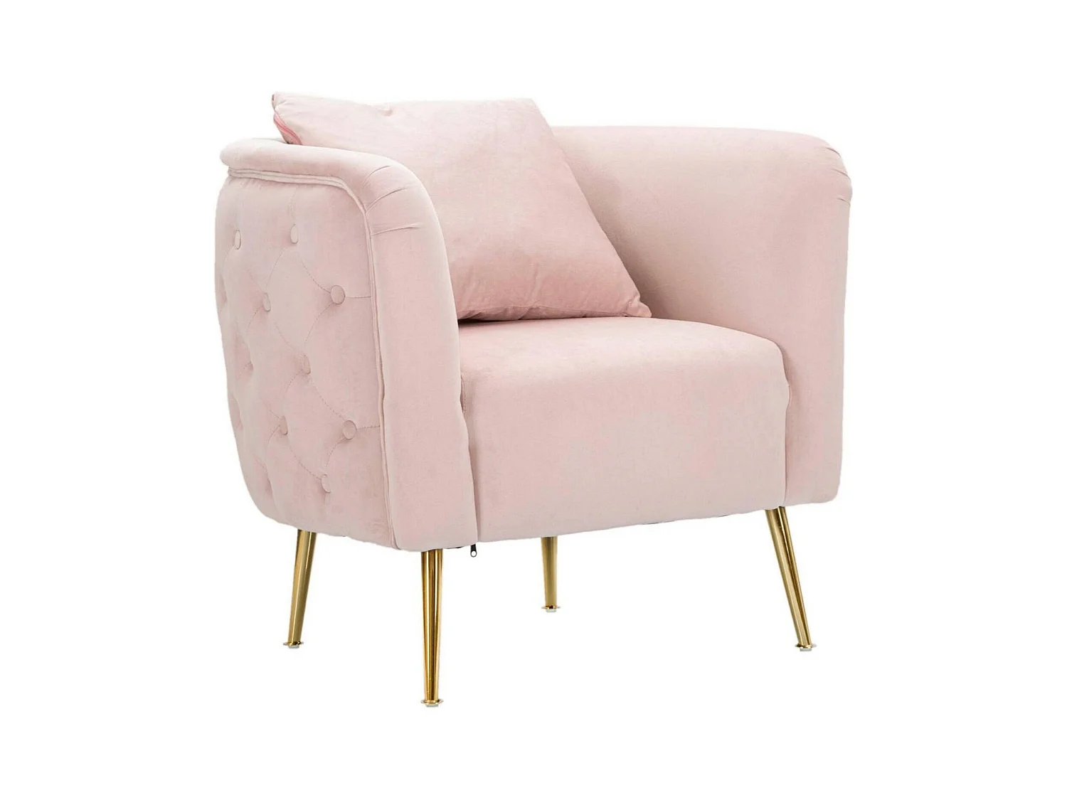 Prampolini fauteuil, Gestoffeerde zitting, Enkele woonkamerbank, Stoel met armleuningen, 76x74 h71 cm, Roze