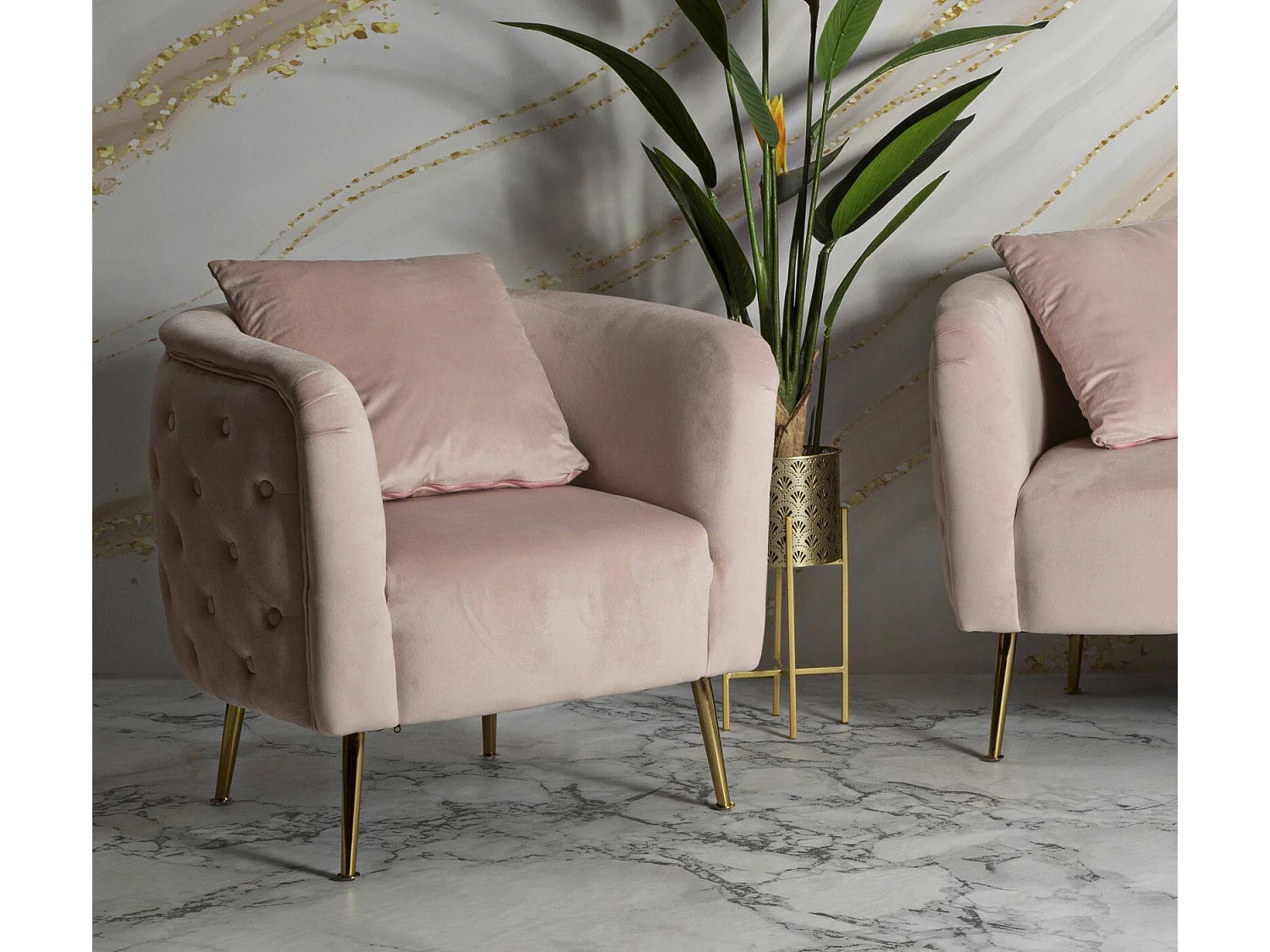Fauteuil Prampolini, Accoudoirs, Rose