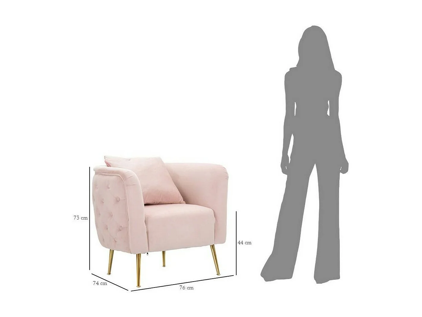 Fauteuil Prampolini, Accoudoirs, Rose