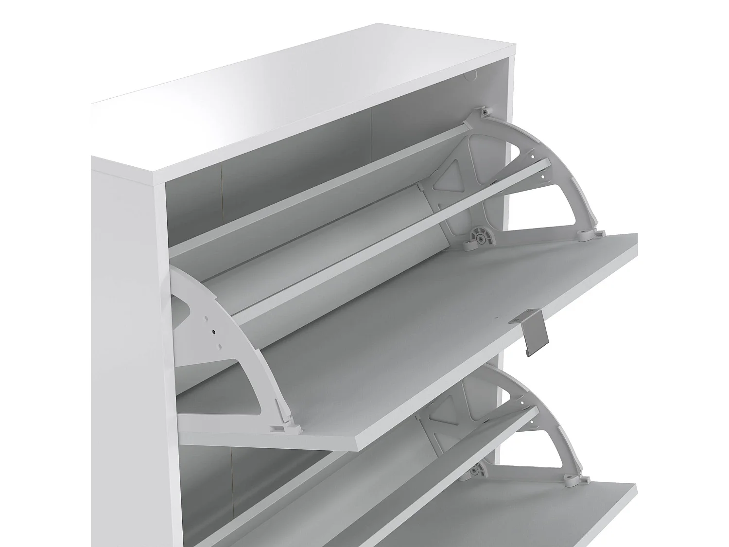 Meuble à chaussures Aepytus, 24 paires, 24.05x70.3x162h cm Blanc Brillant, Armoire à chaussures