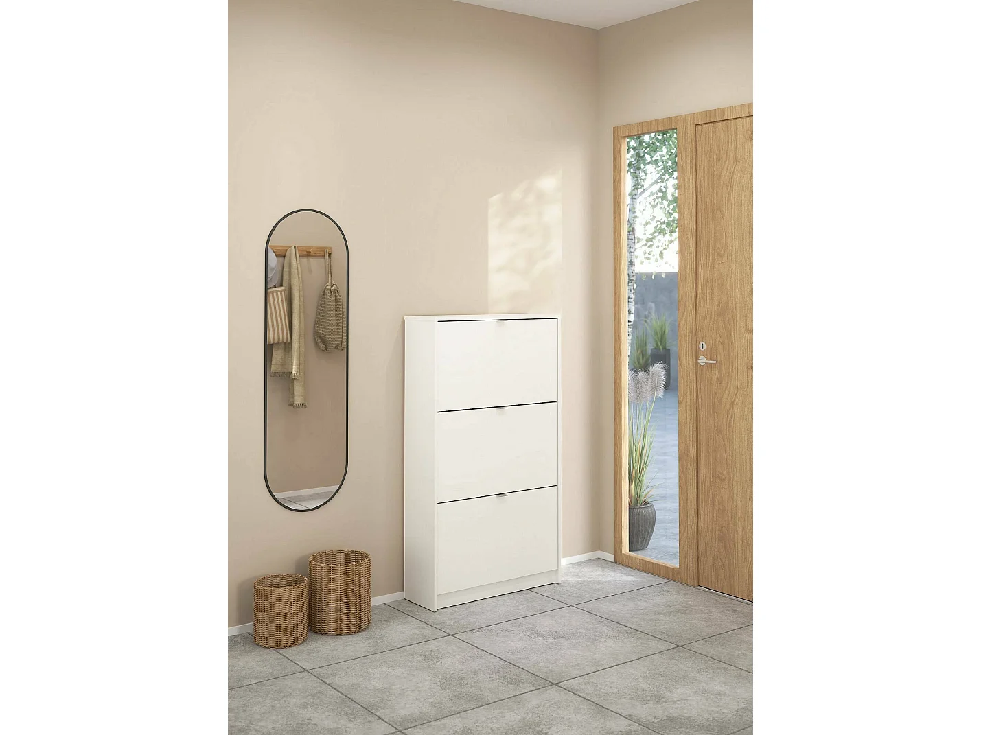 Schuhregal Irina, 18 Paar, 24,05x70,3x123,6h cm Weiß, Schuhschrank