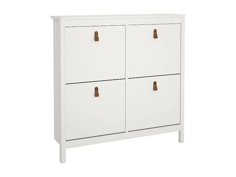 Meuble à chaussures Actinidia, 16 paires, 24,6x102,6x102,9h cm Blanc, Rangement