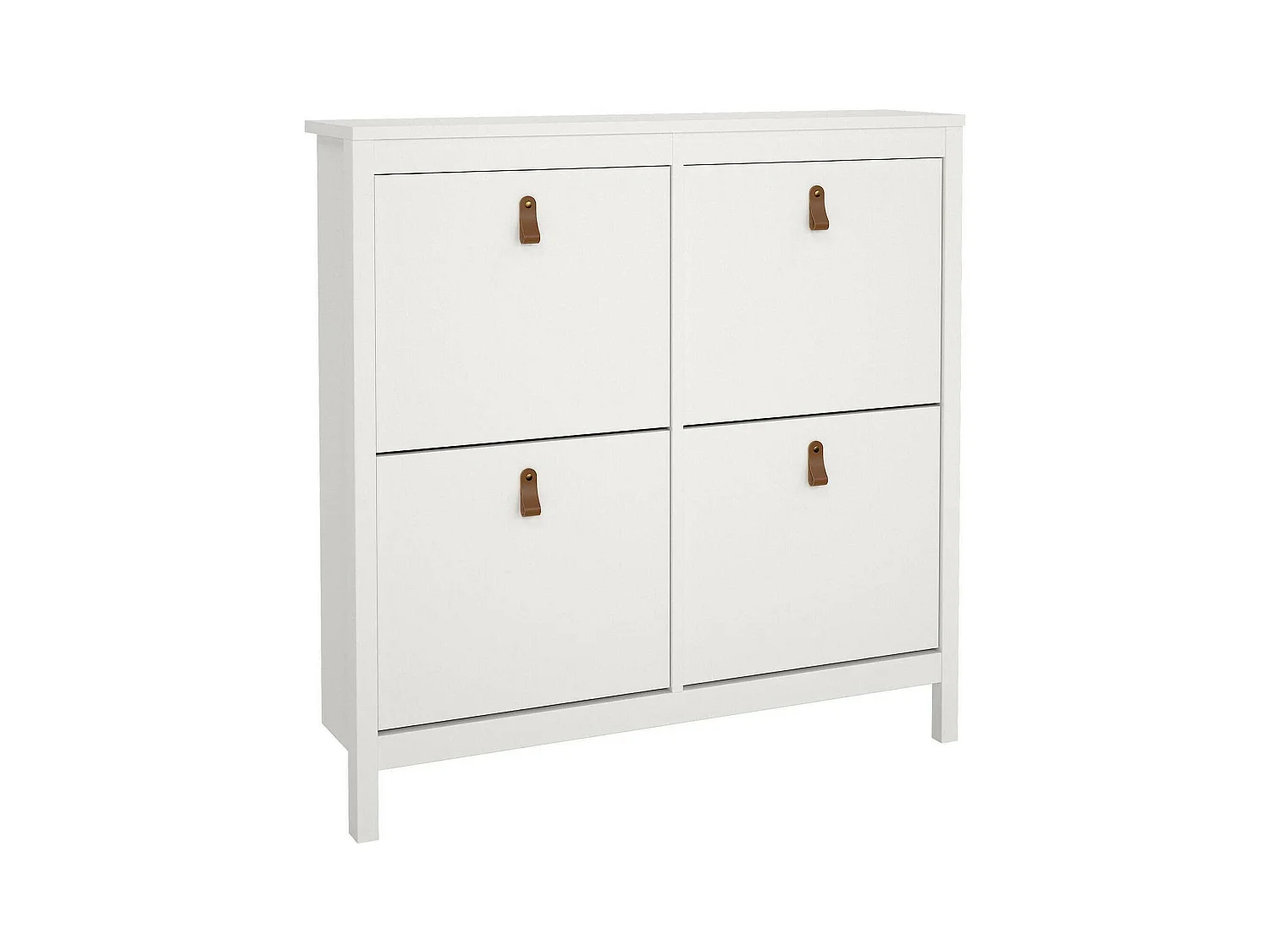 Meuble à chaussures Actinidia, 16 paires, 24,6x102,6x102,9h cm Blanc, Rangement