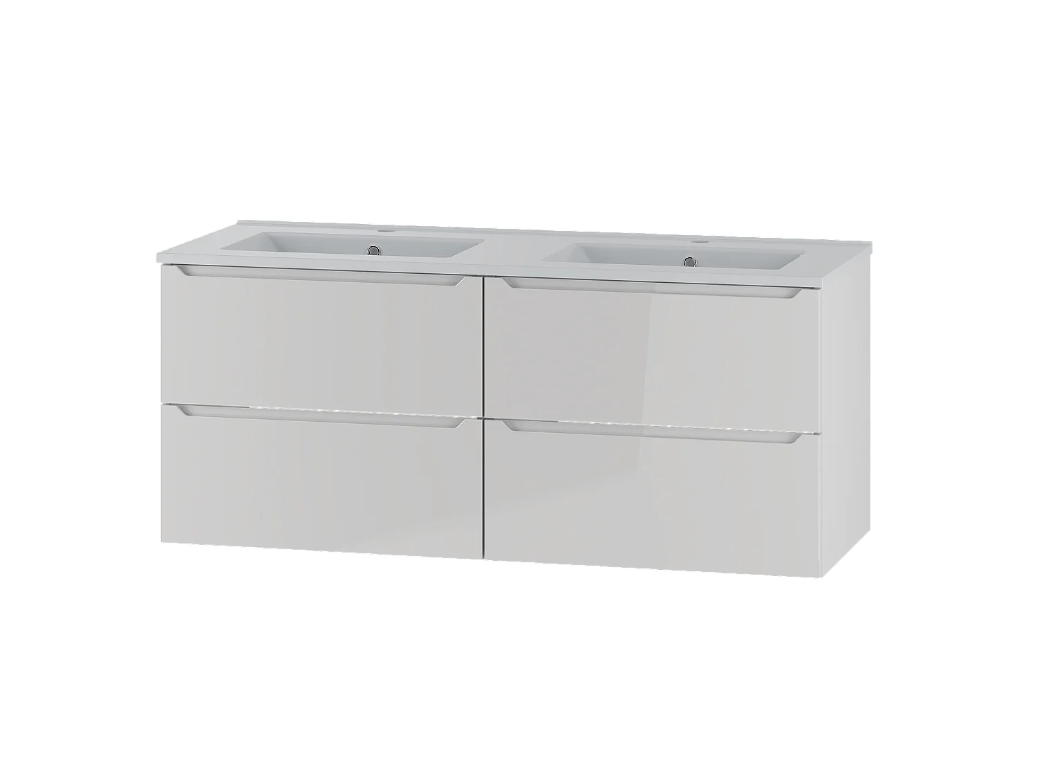 Witte badkamerset 120 cm Kast met wastafel Etna