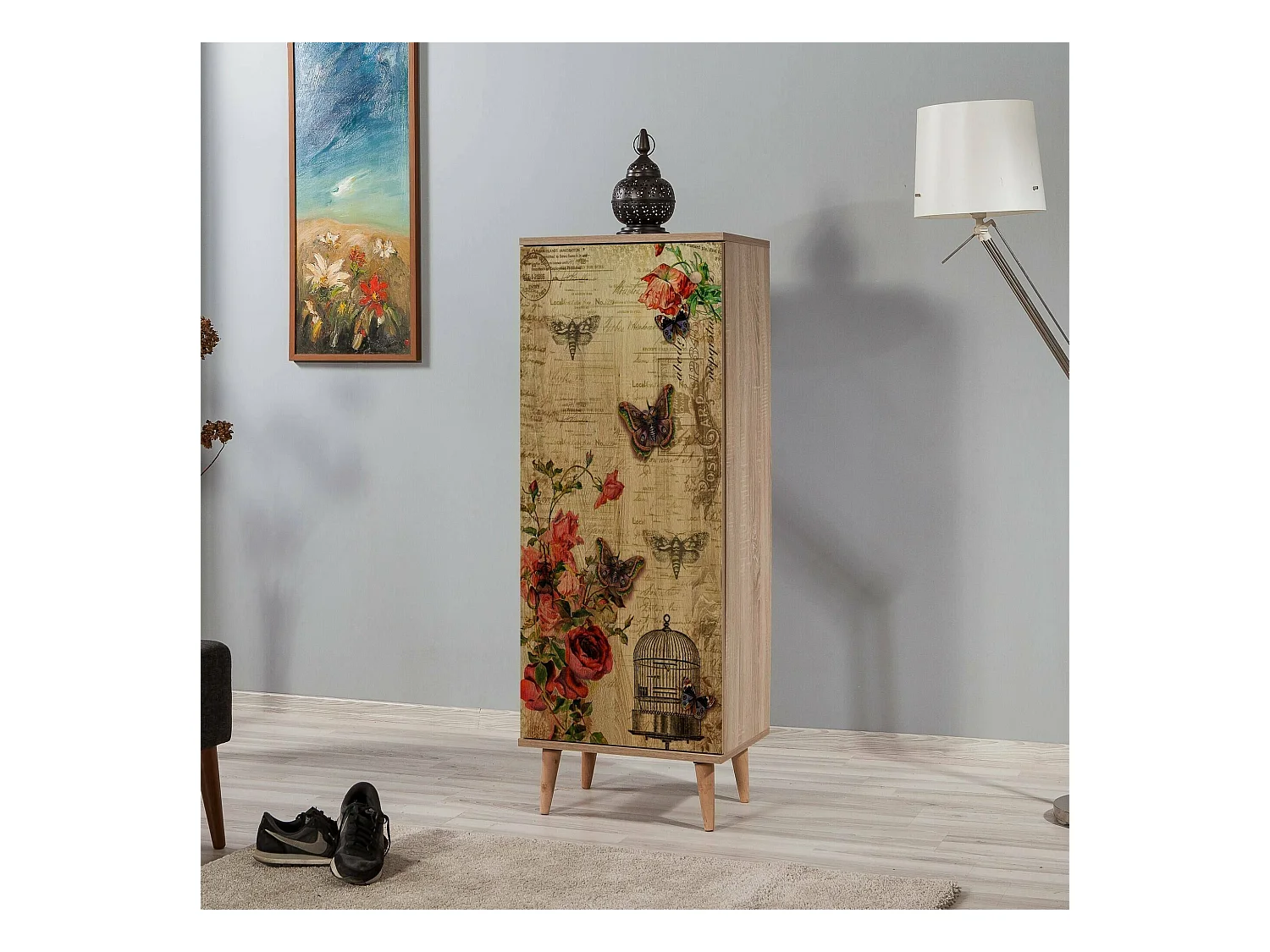 Étagère à chaussures Dacrydium, 7 niveaux, 38x50x135h cm Chêne Marron, Meuble à chaussures