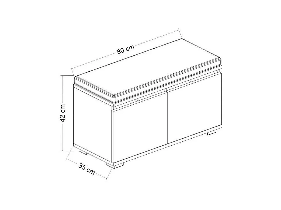 Meuble à chaussures Delphin, une étagère, 35x80x42h cm Blanc, Rangement chaussures