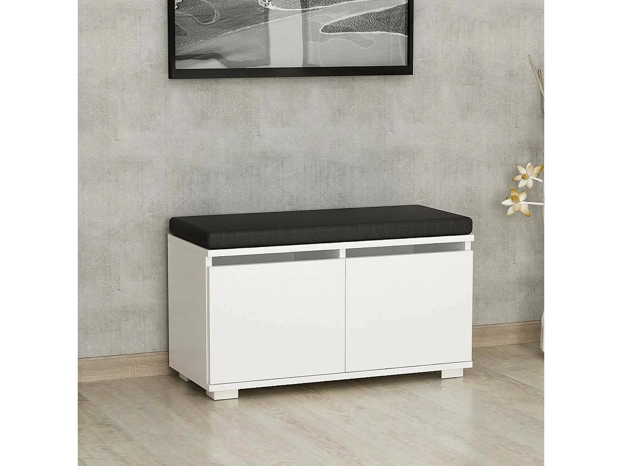 Scarpiera Delphin, un Ripiano, 35x80x42h cm Bianco, Mobile Portascarpe