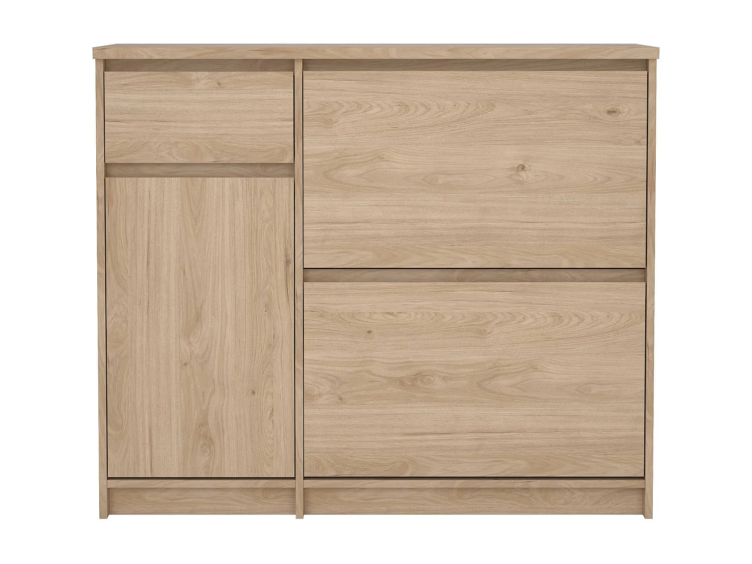 Schuhschrank Todd, eine Schublade, 31,5x108,9x92,9h cm Eichebraun, Schuhaufbewahrungsmöbel