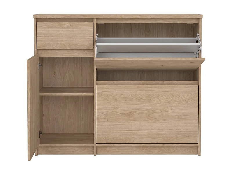 Meuble à chaussures Todd, un tiroir, 31,5x108,9x92,9h cm Chêne Marron, rangement à chaussures