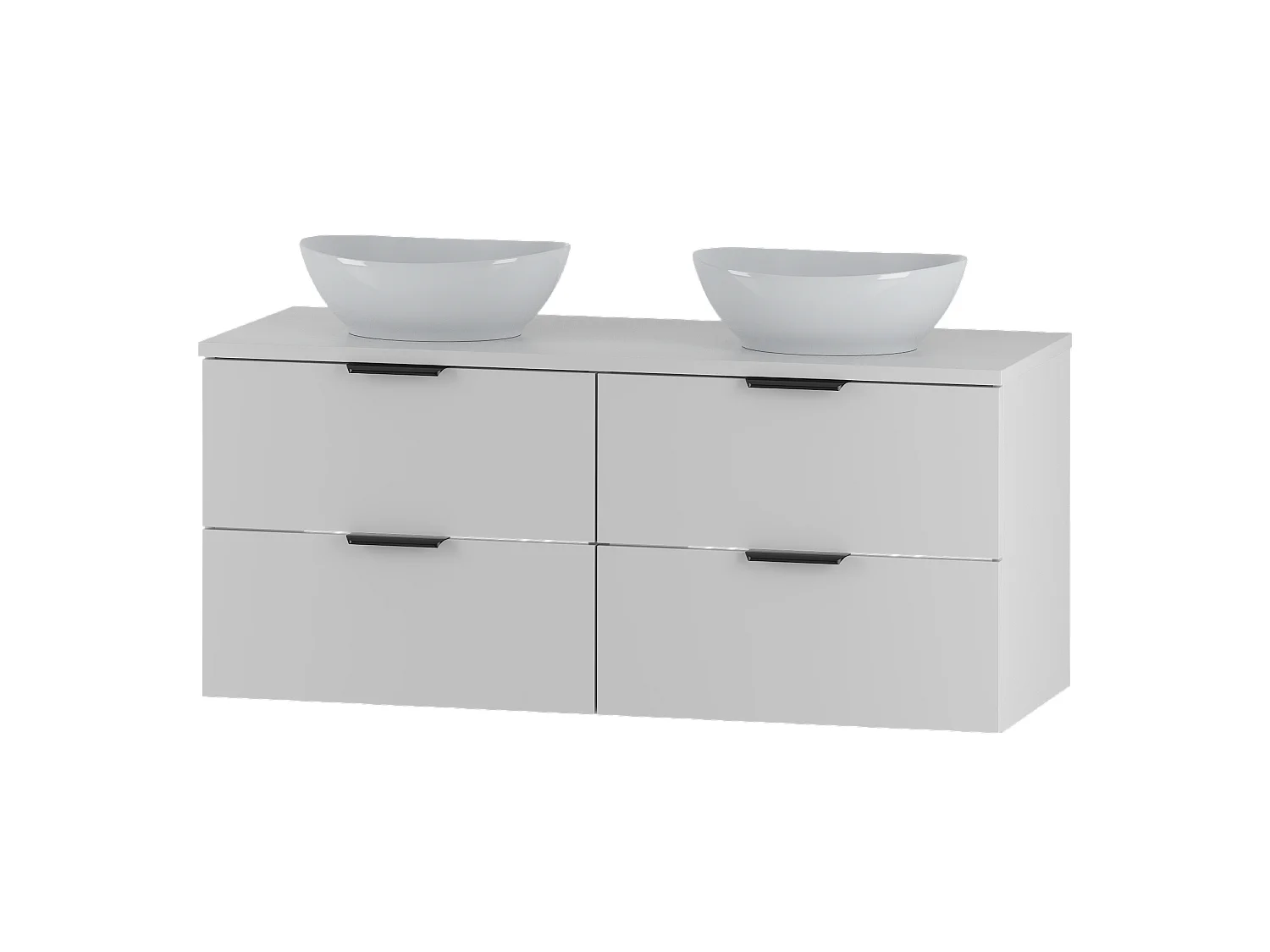 Wit badkamerset 120 cm Kast Wastafelblad Pile