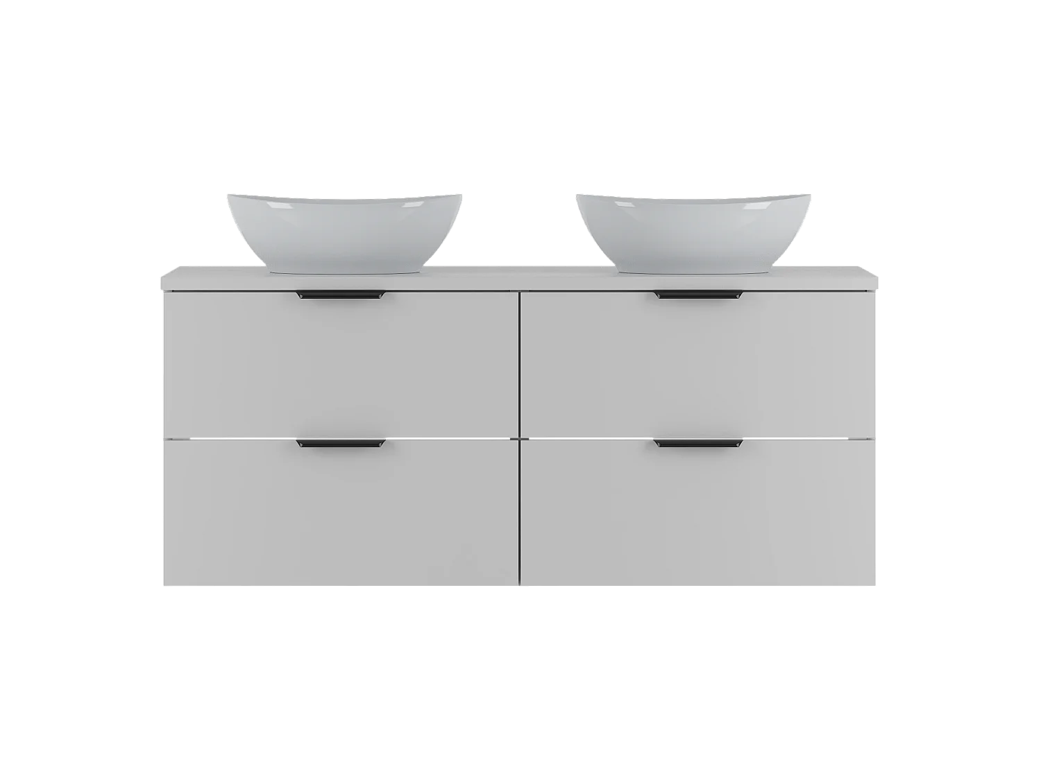 Weißes Badezimmer-Set 120 cm Schrank mit Arbeitsplatte und Waschbecken Pile